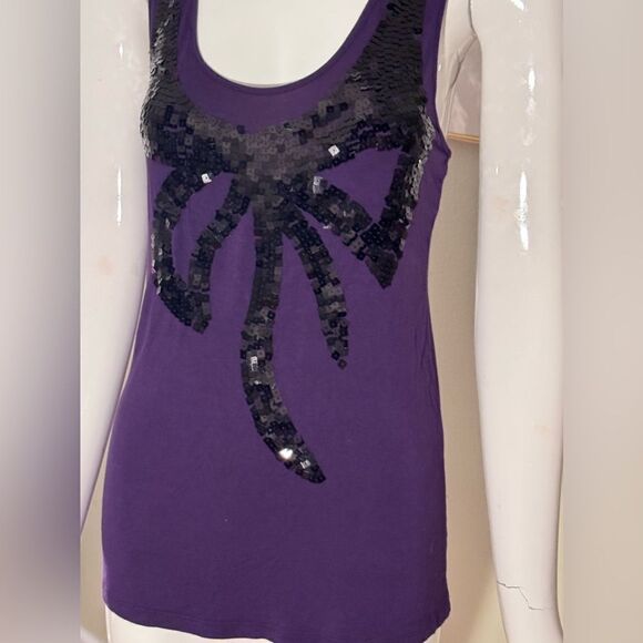 Vintage Mylie Cyrus / Max Azaria sequin bow tank top - Picture 1 of 7